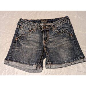 Bu Women's Size 7 Juniors Blue Jean Cuffed Pocket Shorts